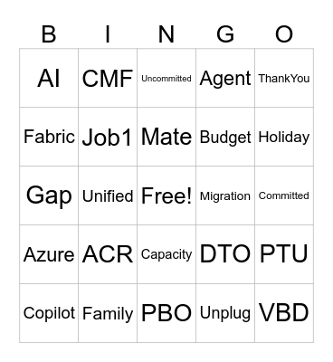 CSU Bingo Card