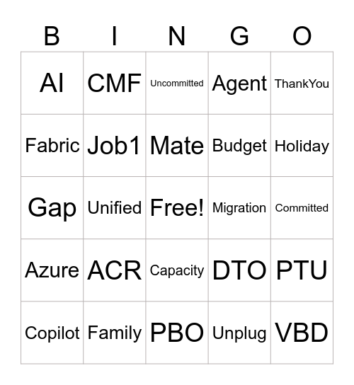 CSU Bingo Card