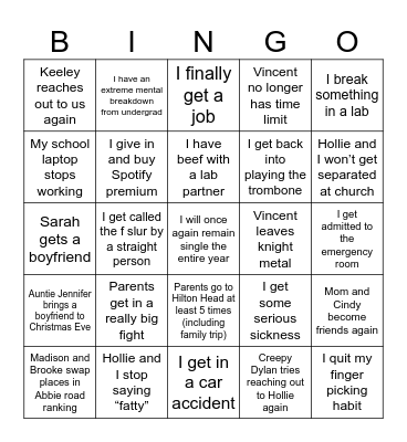 2025 BINGO CARD Bingo Card