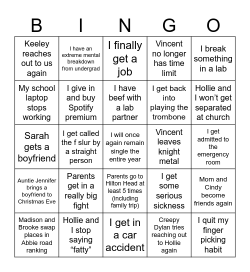 2025 BINGO CARD Bingo Card