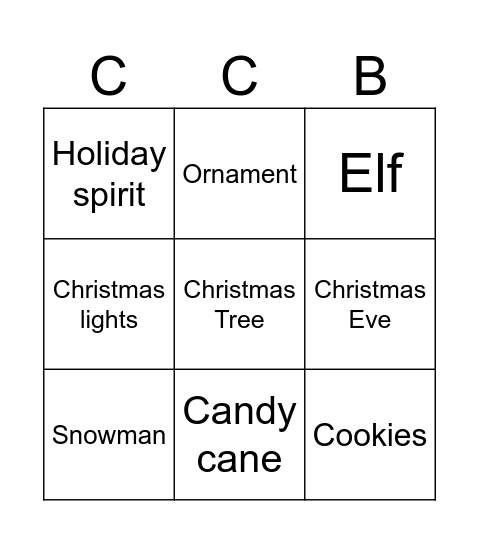 Christmas Bingo Card