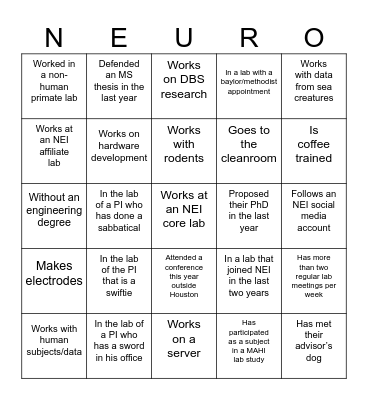 Someone who... Bingo Card