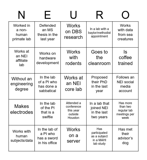 Someone who... Bingo Card