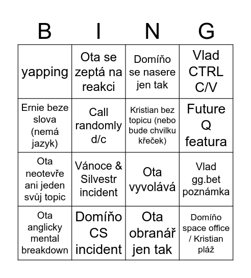 Friday 13 Bingo Card