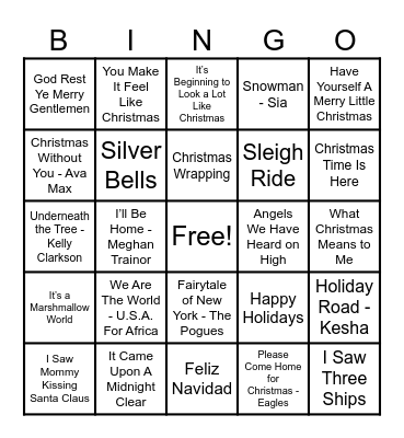 Christmas Hits! Bingo Card