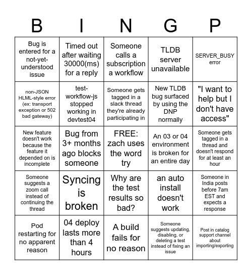 A NORMAL day in the DNP December 2024 Bingo Card