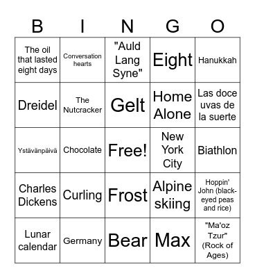 Winter Luncheon Bingo Card