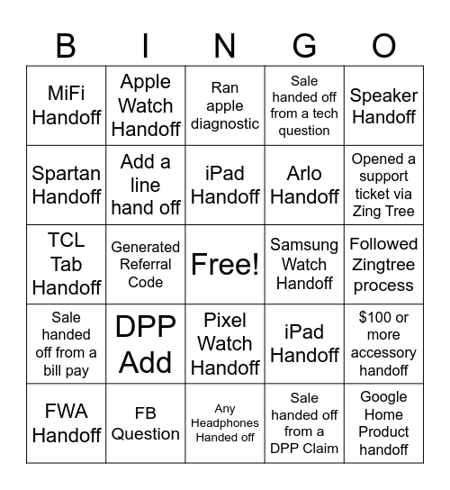 Marinette CXS Bingo Card