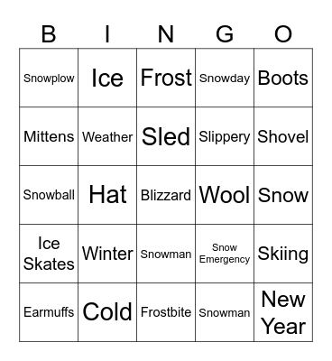 Winter Bingo Card