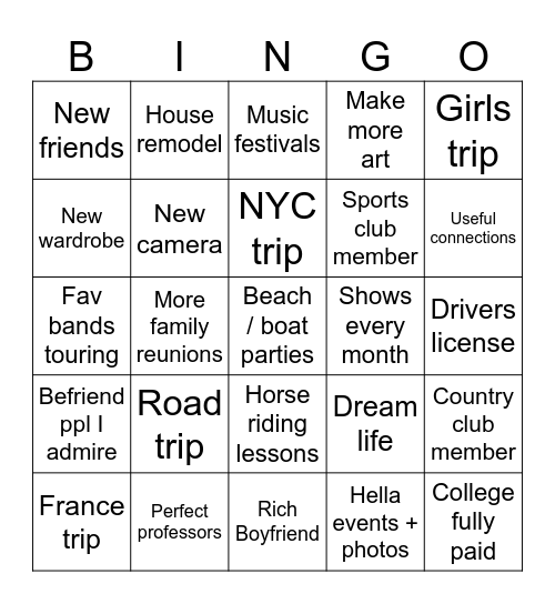 2025 Bingo Card