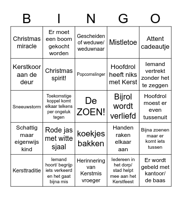 Kerstfilm Bingo! Bingo Card