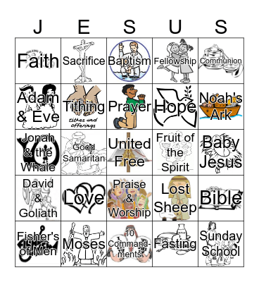 United Nursery - JESUS  Bingo Card