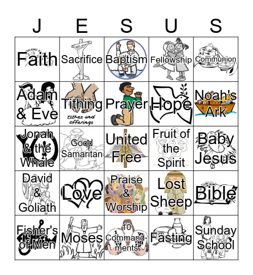 United Nursery - JESUS  Bingo Card