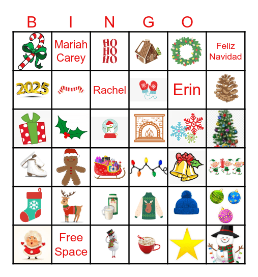 Deck the Halls Bingo Card