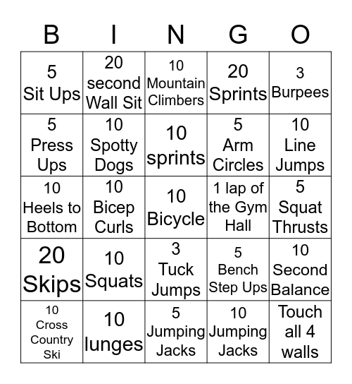 ACTIVE BINGO Card