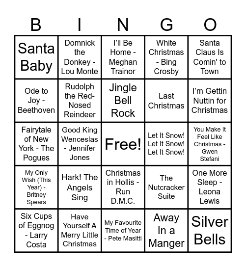 Christmas Hits! Bingo Card