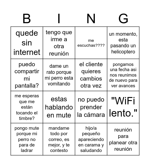 KF Digital Bingo Card