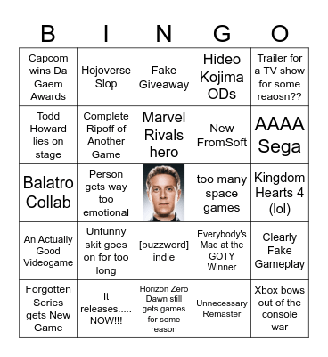DA GAEM AWARDS Bingo Card