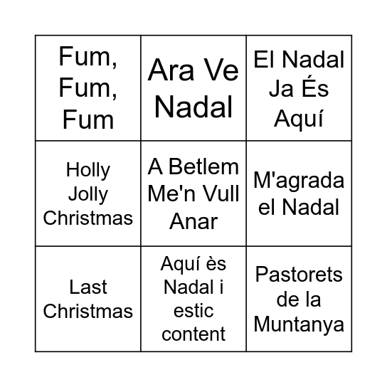 Bingo nadalenc Bingo Card