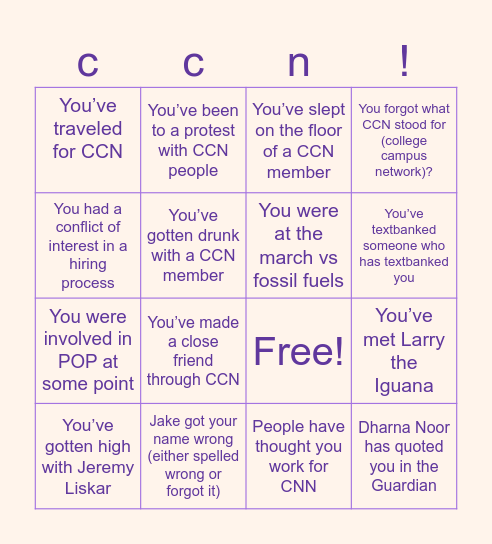 CCN Holiday Party Bingo! Bingo Card