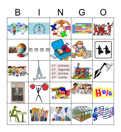 2A Las Clases Bingo Card