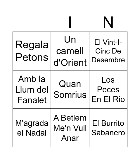 Bingo nadalenc 2 Bingo Card