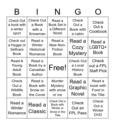 WINTER READING Bingo Card
