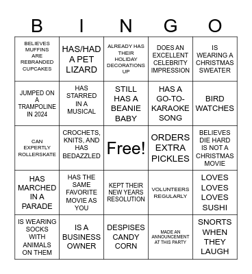 FIND SOMEONE WHO... Bingo Card