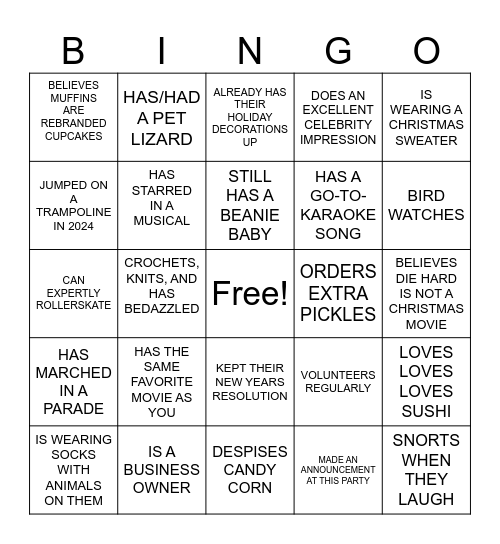 FIND SOMEONE WHO... Bingo Card