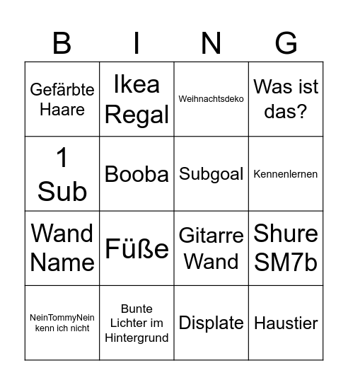 Anklopfen Bing! Bingo Card