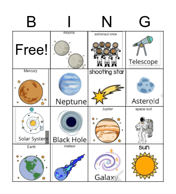 Space bingo! Bingo Card