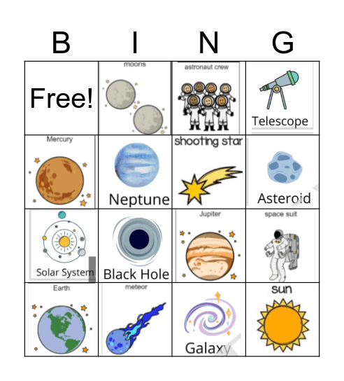 Space bingo! Bingo Card