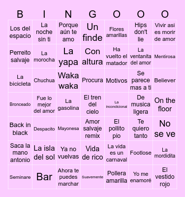 KINE + | BINGO MUSICAL Bingo Card