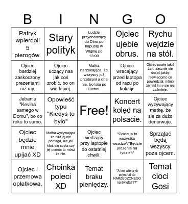 Christmas Time Bingo Card