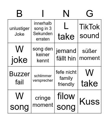 erkennst du den song? Bingo Card