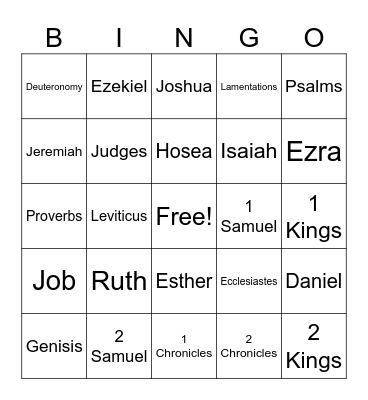 Old Testament Bingo Card