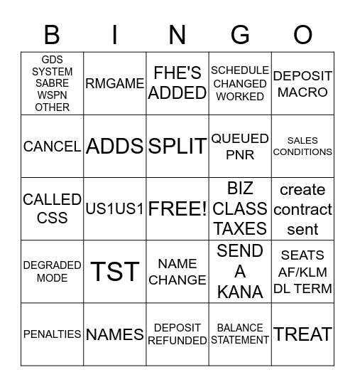 GROUPS BINGO Card