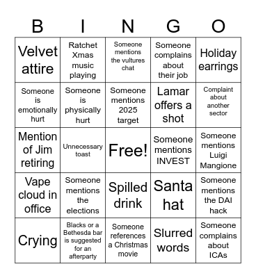 Office Bingo Card