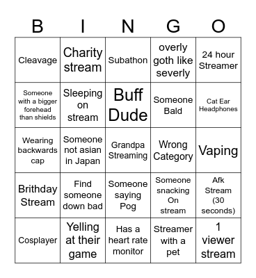 Twitch Bingo Card