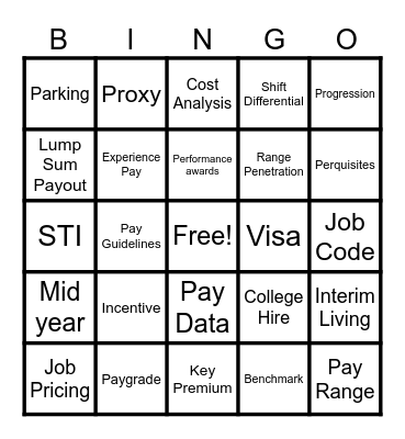 Comp & GM Bingo Card