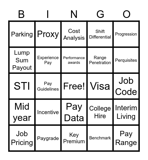 Comp & GM Bingo Card