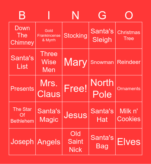 CHRISTMAS BINGO Card