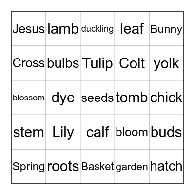 Easter Bingo Card