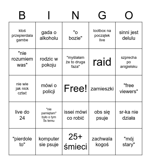 Sinndusowe binngo Bingo Card