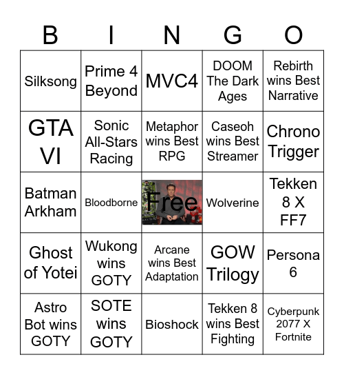 TGA 2024 Bingo Card