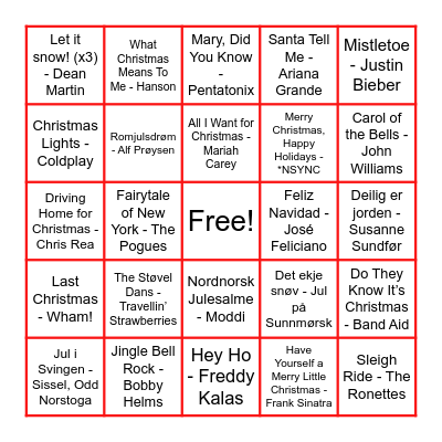 🎊🎄The Sanity Xmas Party Music Bingo Extravaganza!🎄🎊 Bingo Card