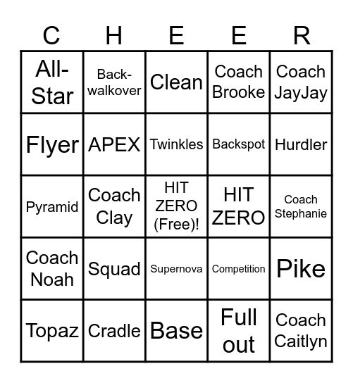 STARBURST BINGO Card