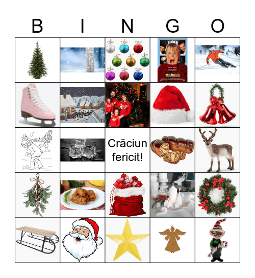 Bingo cu vocabular de iarnă Bingo Card
