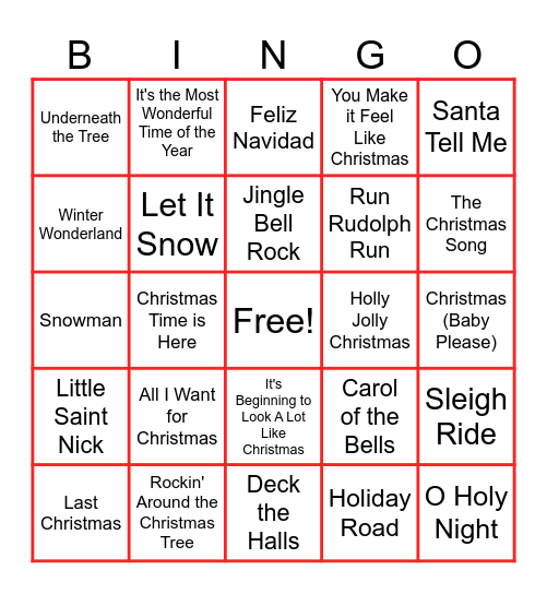 Christmas Bingo 2025 Bingo Card