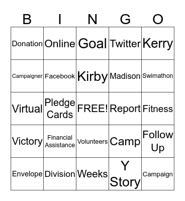 MADISON YMCA CAMPAIGN BINGO Card